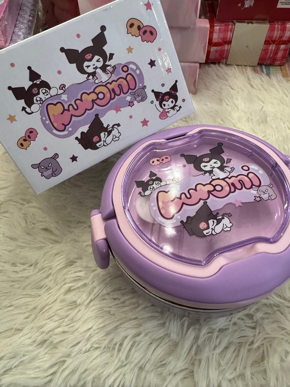 Sanrio Kuromi lunch box keep food hot stainless steel spoon interesting